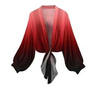 PAIDAXING Summer Cardigans for Women UK Lightweight Sheer Chiffon Shrug Open Front Long Sleeve Cropped Cardigans Ladies Tie Front Bolero Kimono Beach Cover Up Shawl Wrap Flowy Tops