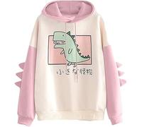 PAIDAXING Teen Girl's Cartoon Dinosaur Potato Hoodie Girls Kawaii Anime Print Sweatshirt Hoodies Cute Pullover Long Sleeve Juniors Tops Casual Jumpers for Teens
