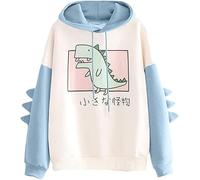 PAIDAXING Teen Girl's Cartoon Dinosaur Potato Hoodie Girls Kawaii Anime Print Sweatshirt Hoodies Cute Pullover Long Sleeve Juniors Tops Casual Jumpers for Teens
