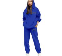 PAIDAXING Tracksuit Womens Full Set UK 2 Piece Lounge Wear Letter Print Hoodie Sweatshirt and Joggers Sets Plus Size Long Sleeve Hoody Drawstring Trouser Ladies Gym Track Bottom Sports Activewear
