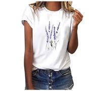 PAIDAXING Women Smile Letter Print Summer T-Shirt Crew Neck Short Sleeve Ladies Casual Tie Dye Butterfly Graphic Tee Tops Fashion Slim Fit Round Neck Petite Shirts Tops for Women UK