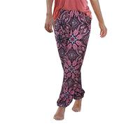 PAIDAXING Women's Harem Hippie Pants Baggy Boho Patterned High Waist Smocked Waist Thin with Pockets Ladies Strechy Lounge Trousers for Yoga Summer BeachUK
