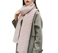 PAIDAXING Women's Knitted Scarfs Unisex Chunky Cable Knit Thicken Long Scarve Large Soft Wraps Shawl Men's Casual Solid Winter Warm Knitting Scarf Neckerchief Couple's Scarves Valentine's Day Gifts