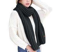 PAIDAXING Women's Knitted Scarfs Unisex Chunky Cable Knit Thicken Long Scarve Large Soft Wraps Shawl Men's Casual Solid Winter Warm Knitting Scarf Neckerchief Couple's Scarves Valentine's Day Gifts