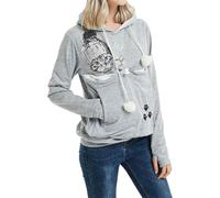 PAIDAXING Womens Pet Hoodie Carrier Sweatshirt Large Kangaroo Pocket for Small Cats Dogs Lightweight Cozy Fleece Pullover Home Outdoors Size S M L