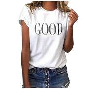 PAIDAXING Women's T Shirts Smile Letter Print Summer Tie Dye Butterfly Graphic Tees Crew Neck Short Sleeve Going Out Tops Casual Ladies Slim Fit Cotton Shirt