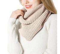 PAIDAXING Women's Thick Scarf Winter Thermal Knitted Two Circles Loop Neck Warmer Ladies Classic Solid Color Cozy Neck Covering BirthdayGifts for Her Mum Wife Daughter