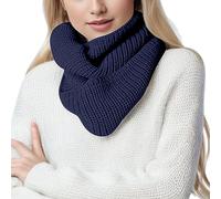 PAIDAXING Women's Thick Scarf Winter Thermal Knitted Two Circles Loop Neck Warmer Ladies Classic Solid Color Cozy Neck Covering BirthdayGifts for Her Mum Wife Daughter