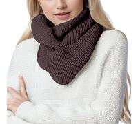 PAIDAXING Women's Thick Scarf Winter Thermal Knitted Two Circles Loop Neck Warmer Ladies Classic Solid Color Cozy Neck Covering BirthdayGifts for Her Mum Wife Daughter