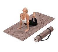 PAIDU Large Yoga Mat-183x90x1cm Extra Width ＆ Thick,Comfortable,Non-Slip Exercise Mat-Works Great on All Floor for Stretching,Yoga Studio,Gym or Home Workouts (Brown)