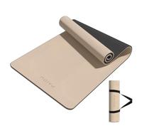 PAIDU Yoga Mat 8mm Super Thick TPE Fitness Mat | SGS Certified | Non-Slip, Odorless & Tear-Resistant | Unisex with Strap | for Yoga, Pilates, Meditation & Home Workouts （Beige&Black）