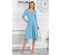 Paige 3/4 Sleeve Wrap Dress Jolie Moi Blue 10