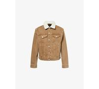 Paige Mens Paige Erickson Faux-Shearling Collar Denim Jacket Vintage Dusty Trail 2XL