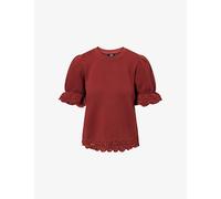 Paige Womens Paige Ciabatta Embroidered-Trims Cotton Top Burnt Sienna S