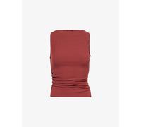 Paige Womens Paige Reggie Gathered Stretch-Woven Top Burnt Sienna XS