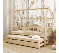 paige wooden day bed with foam mattress and trundle in pine