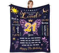 Paihvcn 21st Birthday Gifts for Her/Women, 21st Birthday Gift Ideas for Daughter, 21 Year Old Birthday Gifts for Her, 21st Birthday Decorations for Her, Gift for 21 Year Old Female Blanket 60"x50"