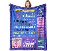 Paihvcn 9th Birthday Decorations for Girls, 9 Yr Old Girl Birthday Gift Ideas, 60x50 Inch Purple Fairy-Tale Throw Blanket