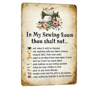 PAIION Sewing Room Decor Sewing Gifts Sewing Decor Poster Quilting Craft Room Decor Home Living House Wall Decor Metal Sign Vintage Tin Sign 8x12 Inch