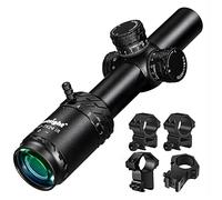 Paike 1.2-7x24 IR First Focal Plane Rifle Scopes Red Illuminated Sight 30mm Tube with 11mm and 20mm Mount
