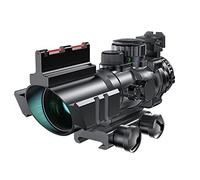 Paike Rifle Scope 4x32 with Red & Green &Blue Illuminated Reticle with Top Fiber Red Dot Sight