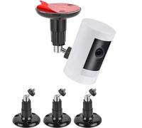 PAIKIUU 3Pcs Adhesive Ring Camera Mount Wall Mount without Drilling, Ring Camera Mounting Bracket Stick Up Mount 360 Degree Adjustable Screwless for Arlo Surveillance Black