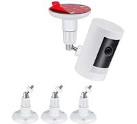 PAIKIUU 3Pcs Adhesive Ring Camera Mount Wall Mount without Drilling, Ring Camera Mounting Bracket Stick Up Mount 360 Degree Adjustable Screwless for Arlo Surveillance White