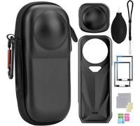 PAIKIUU Insta360 X5 Kit Protective With Insta 360 X5 Case, Camera Silicone Protective Cover, Silicone Insta360 X5 Lens Cap And 2 Pcs Screen Protector Accessories Scratch Resistant Portable
