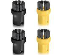 PAIKIUU Karcher Steam Cleaner Accessories, 4 Pack Nylon Round Brush Attachments Compatible with SC1 SC2 SC3 SC4 SC5 SC7 CTK10 CTK20 - Karcher Brush Replacement for Steamer, Nylon Brush Head