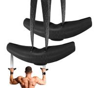 PAIKIUU Pull Up Handles 2Pcs Fitness Pull Handle Bar with Extender Resistance Exercise Band Cable Trainer Attachment for Strengthen Workout Equipment Home and Commercial Gym Black