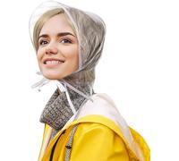 PAIKIUU Rain Bonnets for Women Rain Hood for Women with Plastic Visor Waterproof Rain Cap Protect Hair Rain Bonnets for Head Rain Wear Outdoor Activities