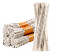 PAIKIUU White Pipe Cleaners 200 Pack - 15cm Barbed Pipecleaner for Cleaning Pipes, cotton & metal wire core with small plastic spikes - flexible pipe cleaners for cleaning crafts