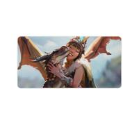 PailailaiNest Gaming Mouse Pad Large Mouse Anime Fantasy Female Warrior Cute Dragon Mouse Pad Desk Mat for Keyboard and Mouse Non-Slip Rubber Desk Pad Office Supplies for Desk 30x60cm