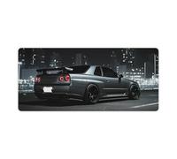 PailailaiNest JDM Car R34 Cool City Night Scene Desk Mat Mousepad Extended Keyboard Computer Pad Office Desk Organizers and Accessories 40x90cm