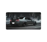 PailailaiNest JDM Car R34 Cool City Night Scene Mouse Pad Desk Pad Desk Mat for Keyboard Computer Pad Office Supplies for Desk 30x60cm