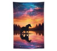 PailailaiNest Wall Art Tapestry Animal Horse Starry Neon Aesthetic Aesthetics Tapestry Wall Hanging for Bedroom Home Wall Decor Living Room Backdrop 40"x60"