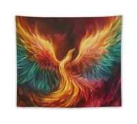 PailailaiNest Wall Art Tapestry Rising Phoenix Colorful Fire Bird Fantasy Tapestry for Living Room Bedroom Decor for Men And Woman Tapestries Wall Hanging Decor Backdrop 50"x60"