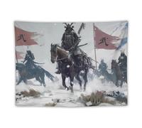 PailailaiNest Wall Art Tapestry Samurai Horse Ancient Anime Japanese Aesthetics Tapestry Wall Hanging for Bedroom Home Wall Decor Living Room Backdrop 30"x40"