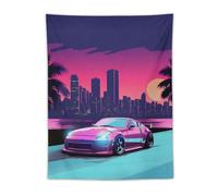 PailailaiNest Wall Art Tapestry Z370 Anime Neon Synthwave RetrowaveJdm Car Tapestry Wall Hanging Wall Tapestries Room Decor Background for Dorm Living Room 30"x40"