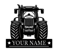PailideArt Personalized Custom Tractor wall decoration,Custom Tractor Wall Art, Gift for Men, Personalized Tractor Metal Wall Sign, Office Wall Sign, Metal Monogram (Style-2)