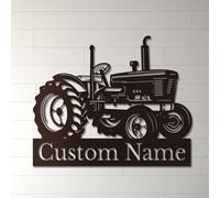 PailideArt Personalized Custom Tractor wall decoration,Custom Tractor Wall Art, Gift for Men, Personalized Tractor Metal Wall Sign, Office Wall Sign, Metal Monogram (Tractor B)