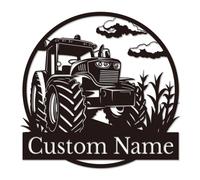 PailideArt Personalized Custom Tractor wall decoration,Custom Tractor Wall Art, Gift for Men, Personalized Tractor Metal Wall Sign, Office Wall Sign, Metal Monogram (Tractor C)