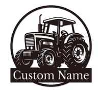 PailideArt Personalized Custom Tractor wall decoration,Custom Tractor Wall Art, Gift for Men, Personalized Tractor Metal Wall Sign, Office Wall Sign, Metal Monogram (Tractor A)