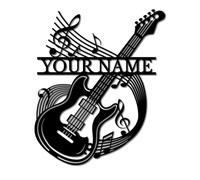 PailideArt Personalized Guitar Metal Wall Art - Custom Music Sign for Studios & Man Caves - Unique Gift for Guitarists & Music Lovers (Style-8)