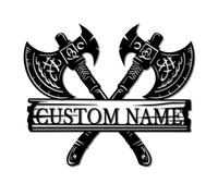 PailideArt Personalized Viking Metal Wall Art - Custom Norse Name Sign for Home & Office - Unique Scandinavian Gift for History Lovers (Style-3)