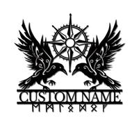 PailideArt Personalized Viking Metal Wall Art - Custom Norse Name Sign for Home & Office - Unique Scandinavian Gift for History Lovers (Style-5)