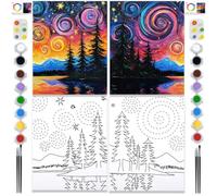 PAILIM 2 Pack Sip and Paint Kit for Adults Couples Painting Kit Pre Drawn Canvas to Paint at Home Party Favor Supplies Art Painting Set Date Night Couples Activity Starry Night Anniversary Valentine