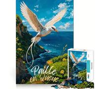 Paille En Queue Bird Coastal Scene Adults 1000 Piece Jigsaw Puzzle Brain Challenge Toy Stress Relief Clear Cut Wall Art Decor (38x52cm)