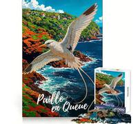 Paille En Queue Bird Over Coastline 1000 Piece Jigsaw Puzzles for Teenagers Jigsaw Logic Ability Toy Soft Relax Accurate Cut Cherished Gift (50x75cm)