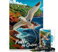 Paille En Queue Bird Over Coastline Jigsaw Puzzle for Teenagers 1000 Pieces Strong Logic Toy Quiet Calm Clear Edge Elegant Gift (38x52cm)